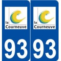 93 La Courneuve logo autocollant plaque stickers ville