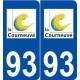 93 La Courneuve logo autocollant plaque stickers ville