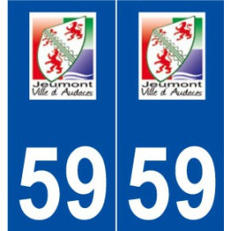 59 Jeumont logo autocollant plaque stickers ville