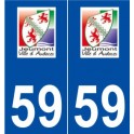 59 Jeumont logo autocollant plaque stickers ville