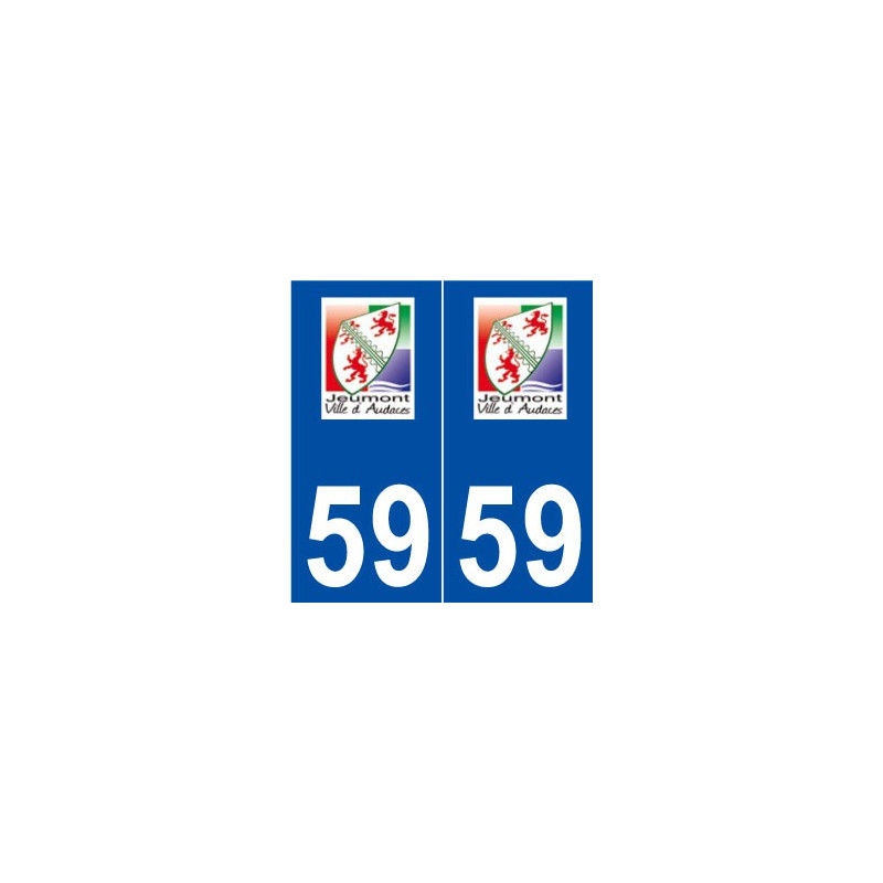 59 Jeumont logo autocollant plaque stickers ville