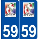 59 Jeumont logo autocollant plaque stickers ville