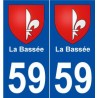 59 La Bassée blason autocollant plaque stickers ville