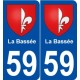 59 La Bassée blason autocollant plaque stickers ville