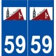 59 La Bassée logo autocollant plaque stickers ville
