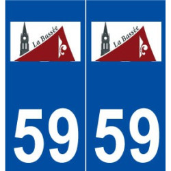 59 La Bassée logo autocollant plaque stickers ville