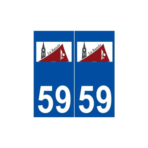 59 La Bassée logo autocollant plaque stickers ville