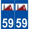 59 La Bassée logo autocollant plaque stickers ville