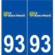 93 Le Blanc-Mesnil logo autocollant plaque stickers ville