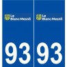 93 Le Blanc-Mesnil logo autocollant plaque stickers ville