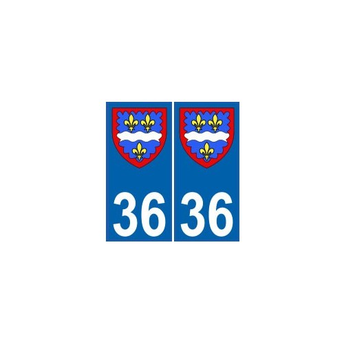 36 Indre autocollant plaque blason armoiries stickers département