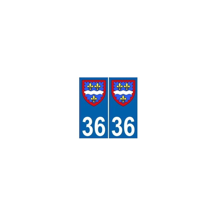 36 Indre autocollant plaque blason armoiries stickers département