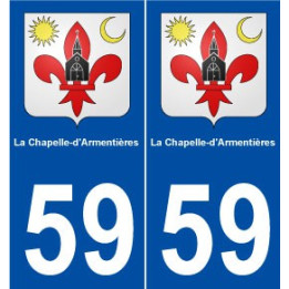 59 La Chapelle-d'Armentières blason autocollant plaque stickers ville