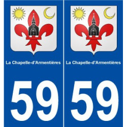 59 La Chapelle-d'Armentières blason autocollant plaque stickers ville