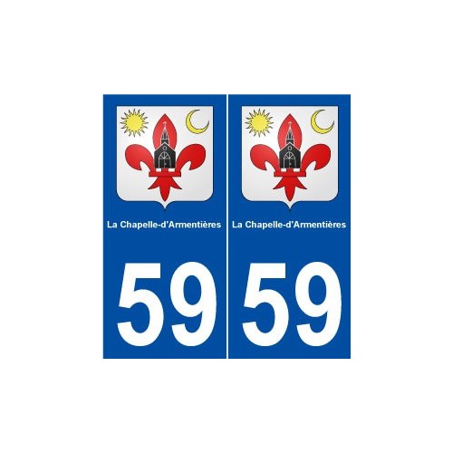 59 La Chapelle-d'Armentières blason autocollant plaque stickers ville