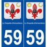 59 La Chapelle-d'Armentières blason autocollant plaque stickers ville