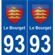 93 Le Bourget blason autocollant plaque stickers ville