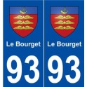93 Le Bourget blason autocollant plaque stickers ville