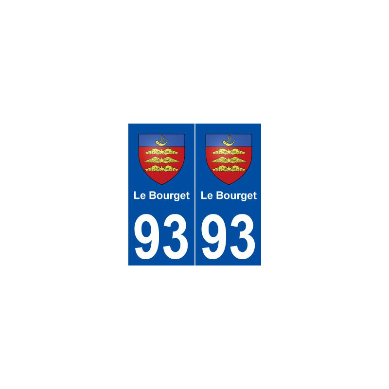 93 Le Bourget blason autocollant plaque stickers ville