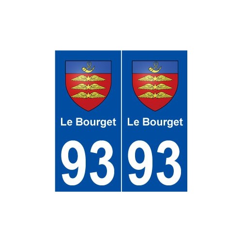 93 Le Bourget blason autocollant plaque stickers ville