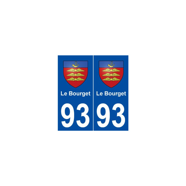93 Le Bourget blason autocollant plaque stickers ville
