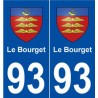93 Le Bourget blason autocollant plaque stickers ville