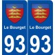 93 Le Bourget blason autocollant plaque stickers ville