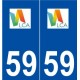 59 La Chapelle-d'Armentières logo autocollant plaque stickers ville