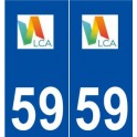 59 La Chapelle-d'Armentières logo autocollant plaque stickers ville