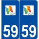 59 La Chapelle-d'Armentières logo autocollant plaque stickers ville