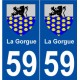 59 La Gorgue blason autocollant plaque stickers ville
