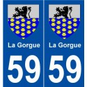 59 La Gorgue blason autocollant plaque stickers ville