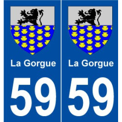 59 La Gorgue blason autocollant plaque stickers ville
