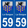 59 La Gorgue blason autocollant plaque stickers ville
