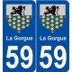 59 La Gorgue blason autocollant plaque stickers ville