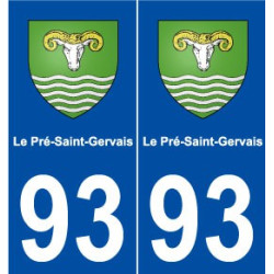 93 Le Pré-Saint-Gervais blason autocollant plaque stickers ville