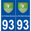 93 Le Pré-Saint-Gervais blason autocollant plaque stickers ville