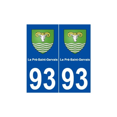 93 Le Pré-Saint-Gervais blason autocollant plaque stickers ville
