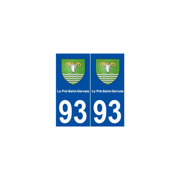 93 Le Pré-Saint-Gervais blason autocollant plaque stickers ville