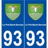 93 Le Pré-Saint-Gervais blason autocollant plaque stickers ville