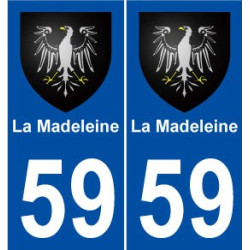 59 La Madeleine blason autocollant plaque stickers ville