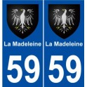 59 La Madeleine blason autocollant plaque stickers ville