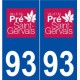93 Le Pré-Saint-Gervais logo autocollant plaque stickers ville