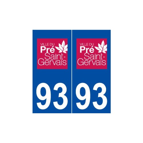 93 Le Pré-Saint-Gervais logo autocollant plaque stickers ville