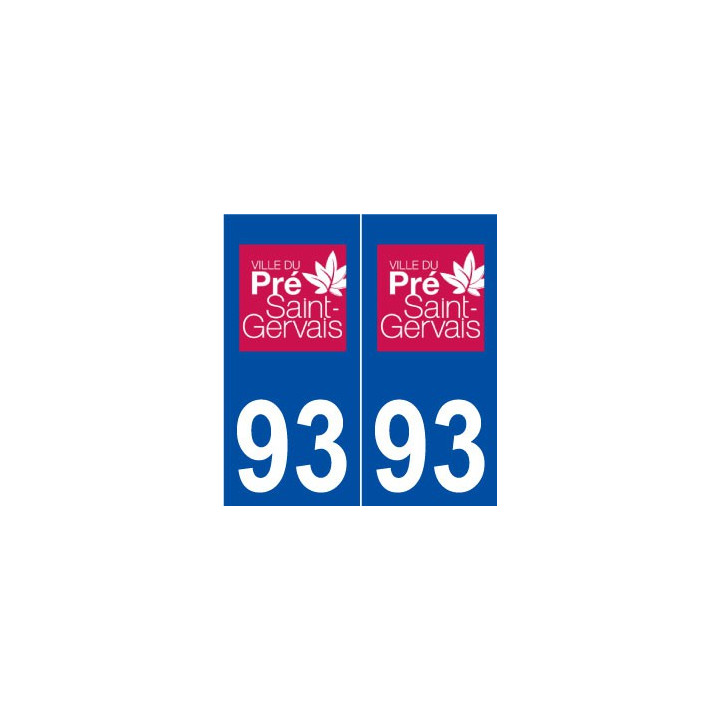 93 Le Pré-Saint-Gervais logo autocollant plaque stickers ville