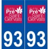 93 Le Pré-Saint-Gervais logo autocollant plaque stickers ville