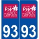 93 Le Pré-Saint-Gervais logo autocollant plaque stickers ville
