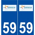 59 La Madeleine logo autocollant plaque stickers ville