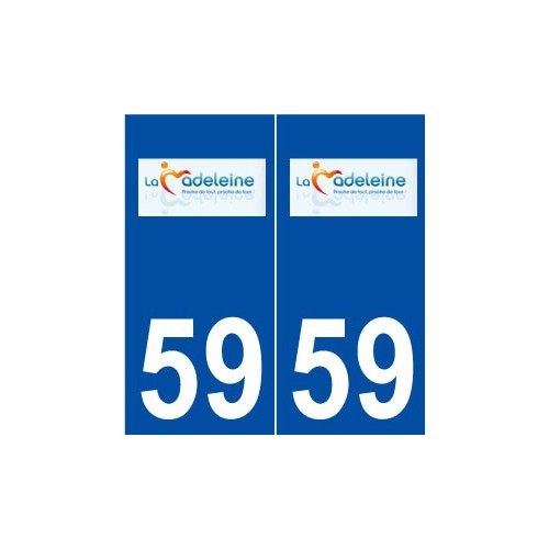 59 La Madeleine logo autocollant plaque stickers ville