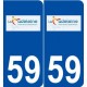 59 La Madeleine logo autocollant plaque stickers ville